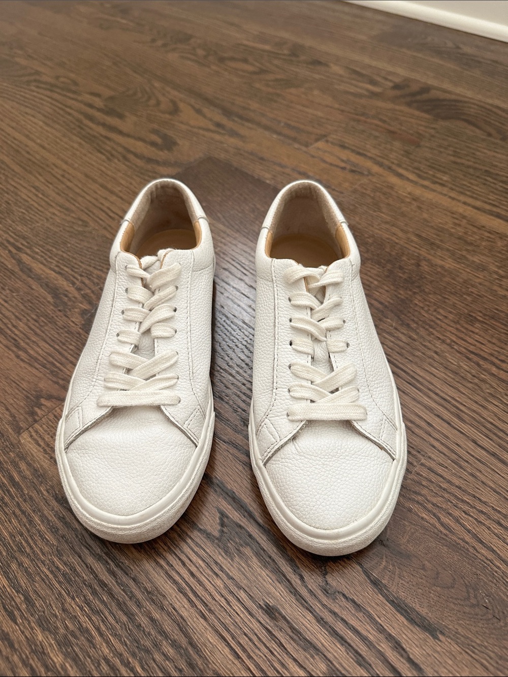 Lucky Brand Cream White Leather Sneakers